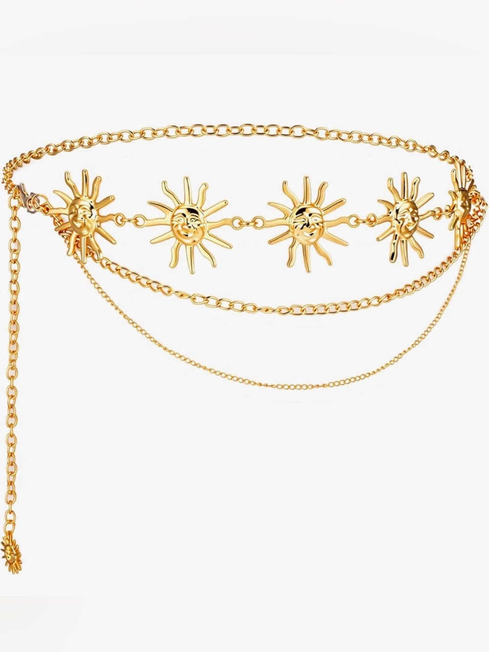 Gold Sun Waist chain belt - Picture 9 of 10